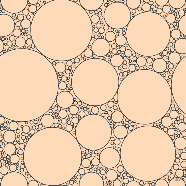 bubbles, circles, sponge, big, medium, small, 2 pixel line width, Charade and Peach Puff circles bubbles sponge soap seamless tileable