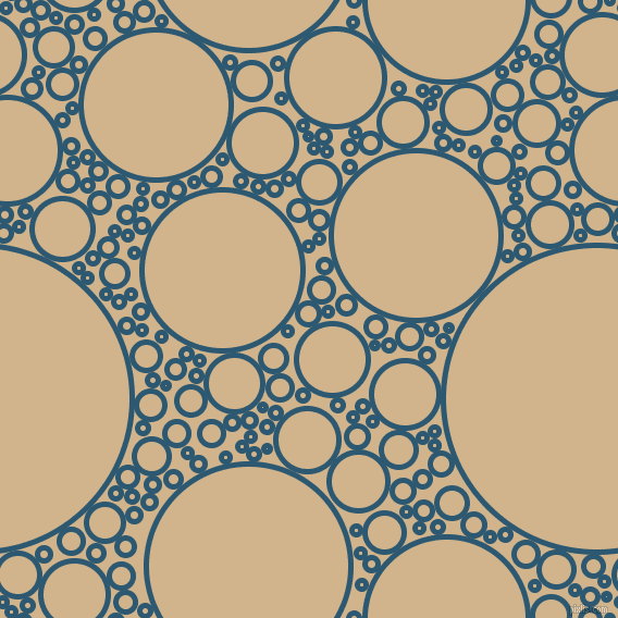bubbles, circles, sponge, big, medium, small, 5 pixel line width, Chathams Blue and Tan circles bubbles sponge soap seamless tileable