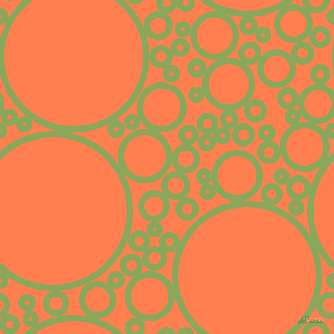 bubbles, circles, sponge, big, medium, small, 9 pixel line width, Chelsea Cucumber and Coral circles bubbles sponge soap seamless tileable