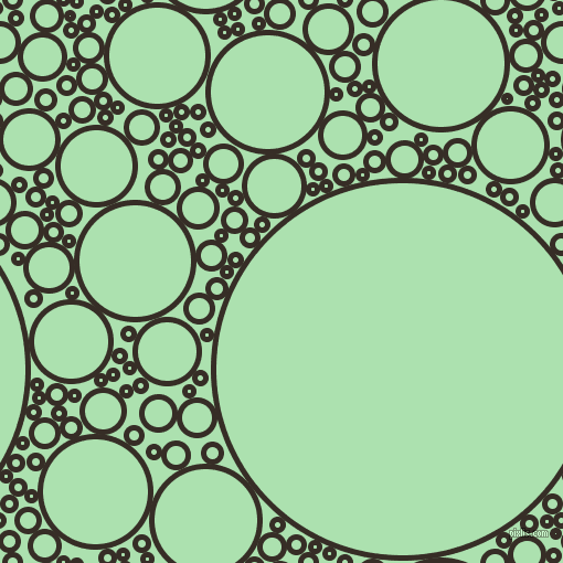 bubbles, circles, sponge, big, medium, small, 5 pixel line width, Coffee Bean and Celadon circles bubbles sponge soap seamless tileable