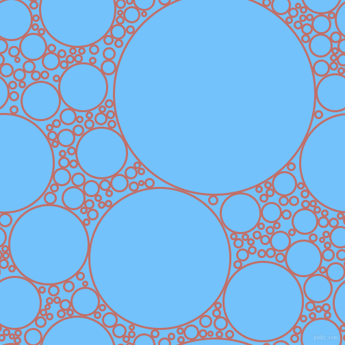 bubbles, circles, sponge, big, medium, small, 3 pixel line width, Contessa and Maya Blue circles bubbles sponge soap seamless tileable