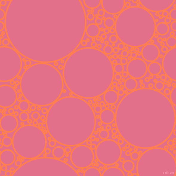 bubbles, circles, sponge, big, medium, small, 5 pixel line width, Coral and Deep Blush circles bubbles sponge soap seamless tileable