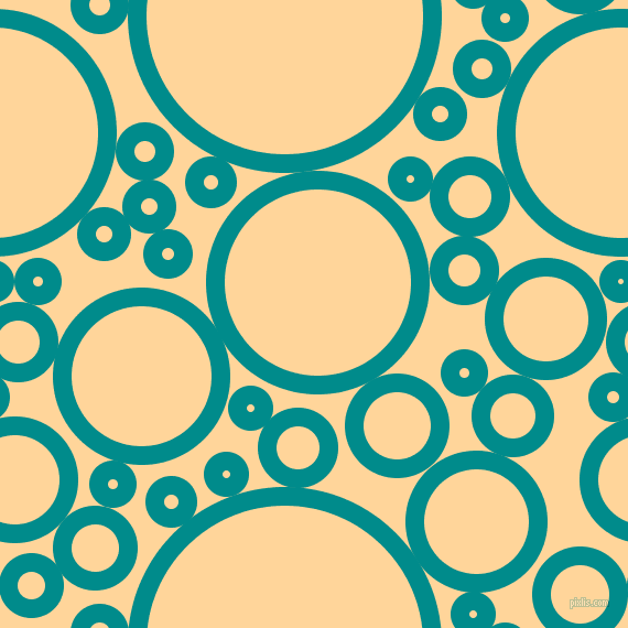 bubbles, circles, sponge, big, medium, small, 17 pixel line width, Dark Cyan and Caramel circles bubbles sponge soap seamless tileable