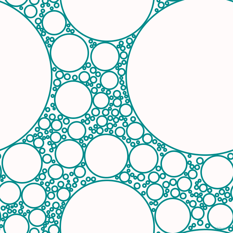 bubbles, circles, sponge, big, medium, small, 5 pixel line width, Dark Cyan and Snow circles bubbles sponge soap seamless tileable