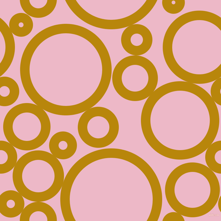 bubbles, circles, sponge, big, medium, small, 33 pixel line width, Dark Goldenrod and Chantilly circles bubbles sponge soap seamless tileable