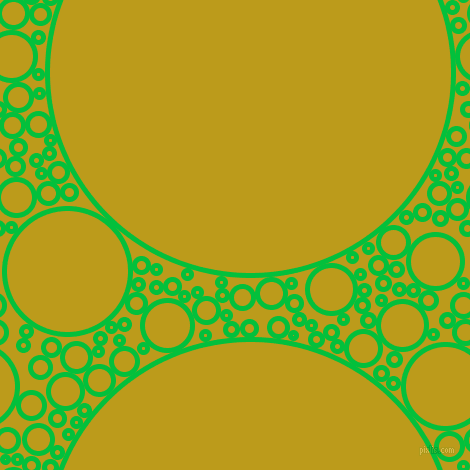 bubbles, circles, sponge, big, medium, small, 5 pixel line width, Dark Pastel Green and Buddha Gold circles bubbles sponge soap seamless tileable