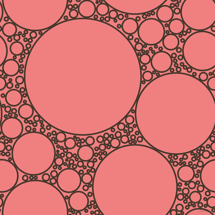bubbles, circles, sponge, big, medium, small, 5 pixel line width, Dark Rum and Light Coral circles bubbles sponge soap seamless tileable