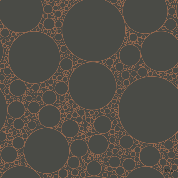 bubbles, circles, sponge, big, medium, small, 2 pixel line width, Dark Tan and Gravel circles bubbles sponge soap seamless tileable