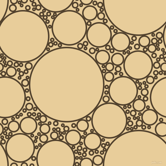 bubbles, circles, sponge, big, medium, small, 5 pixel line width, Deep Bronze and Chamois circles bubbles sponge soap seamless tileable