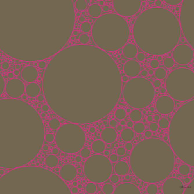 bubbles, circles, sponge, big, medium, small, 2 pixel line width, Deep Cerise and Coffee circles bubbles sponge soap seamless tileable