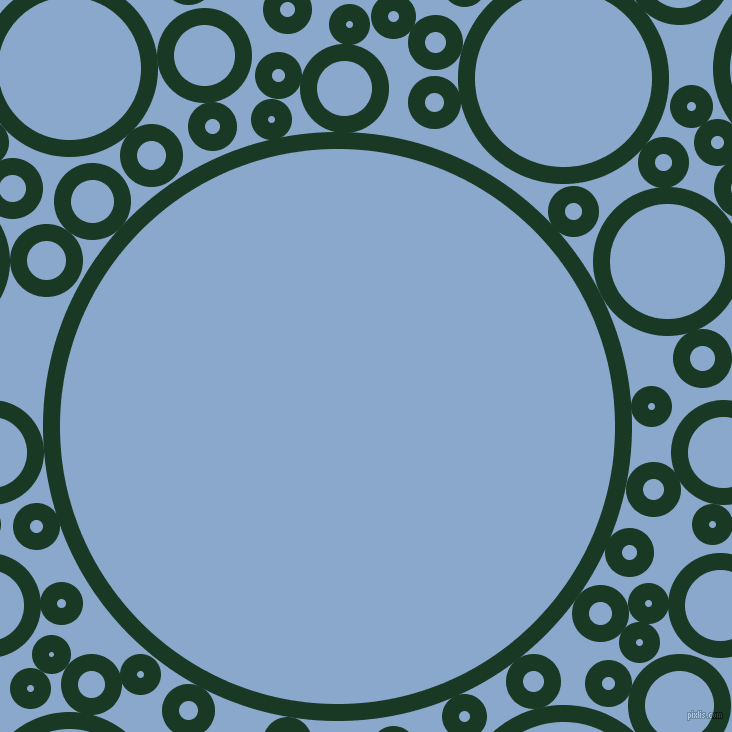 bubbles, circles, sponge, big, medium, small, 17 pixel line width, Deep Fir and Polo Blue circles bubbles sponge soap seamless tileable