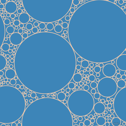 bubbles, circles, sponge, big, medium, small, 2 pixel line width, Desert Sand and Curious Blue circles bubbles sponge soap seamless tileable