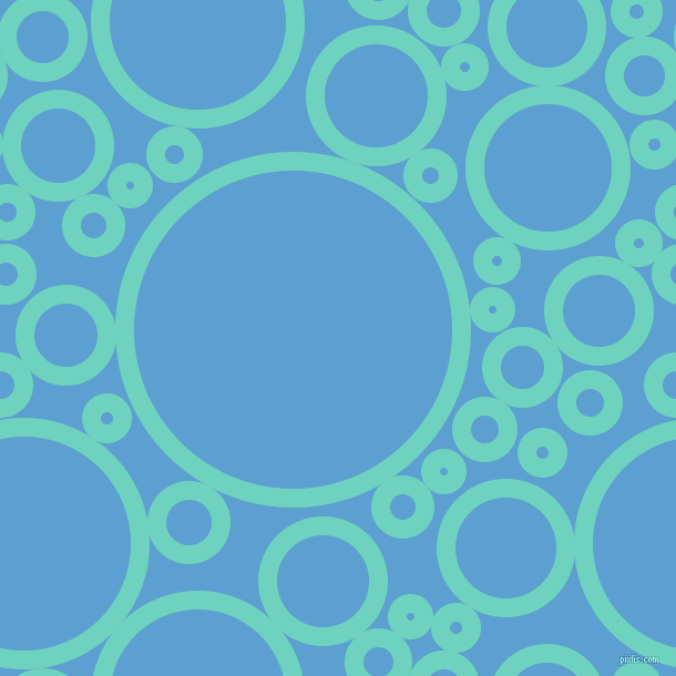 bubbles, circles, sponge, big, medium, small, 17 pixel line width, Downy and Picton Blue circles bubbles sponge soap seamless tileable