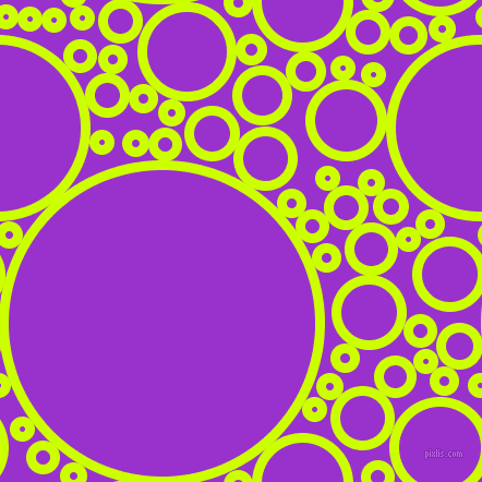 bubbles, circles, sponge, big, medium, small, 9 pixel line width, Electric Lime and Dark Orchid circles bubbles sponge soap seamless tileable