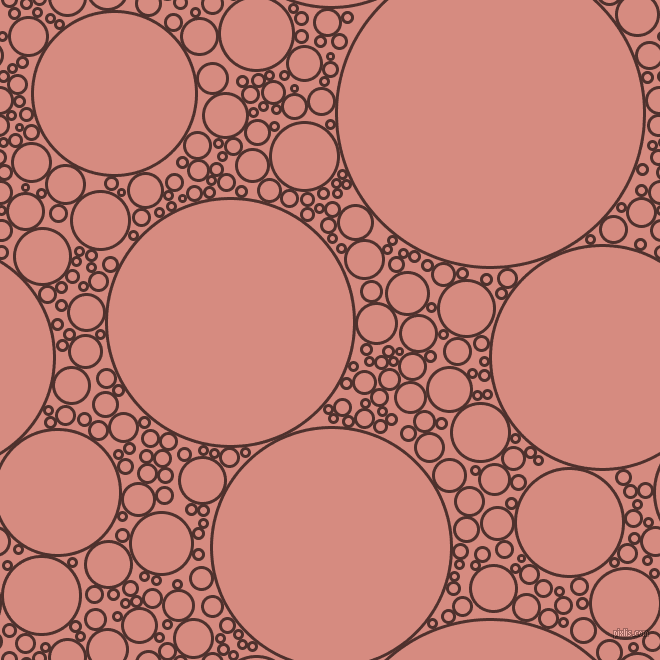 bubbles, circles, sponge, big, medium, small, 3 pixel line width, Espresso and My Pink circles bubbles sponge soap seamless tileable