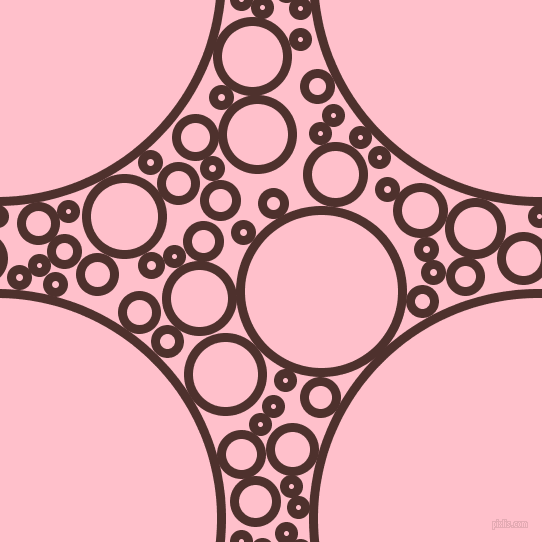 bubbles, circles, sponge, big, medium, small, 9 pixel line width, Espresso and Pink circles bubbles sponge soap seamless tileable