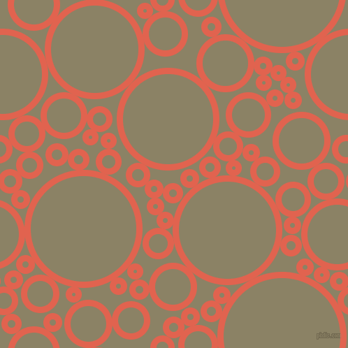 bubbles, circles, sponge, big, medium, small, 9 pixel line width, Flamingo and Granite Green circles bubbles sponge soap seamless tileable