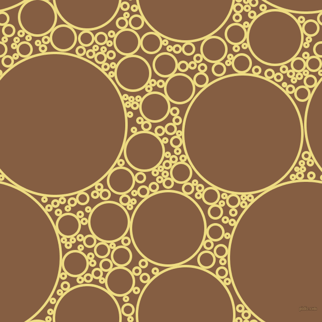 bubbles, circles, sponge, big, medium, small, 5 pixel line width, Flax and Dark Wood circles bubbles sponge soap seamless tileable