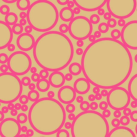 bubbles, circles, sponge, big, medium, small, 9 pixel line width, French Rose and Straw circles bubbles sponge soap seamless tileable