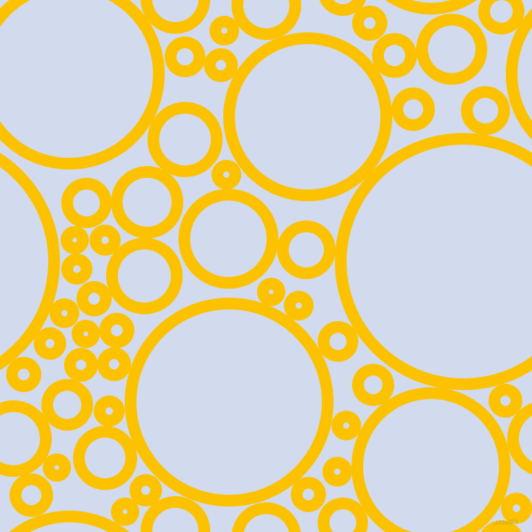 bubbles, circles, sponge, big, medium, small, 17 pixel line width, Golden Poppy and Hawkes Blue circles bubbles sponge soap seamless tileable