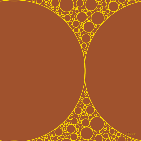 bubbles, circles, sponge, big, medium, small, 2 pixel line width, Golden Yellow and Sienna circles bubbles sponge soap seamless tileable