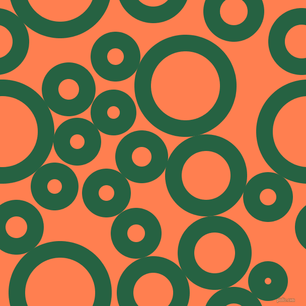 bubbles, circles, sponge, big, medium, small, 33 pixel line width, Green Pea and Coral circles bubbles sponge soap seamless tileable