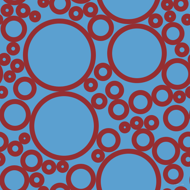 bubbles, circles, sponge, big, medium, small, 17 pixel line widthGuardsman Red and Picton Blue circles bubbles sponge soap seamless tileable