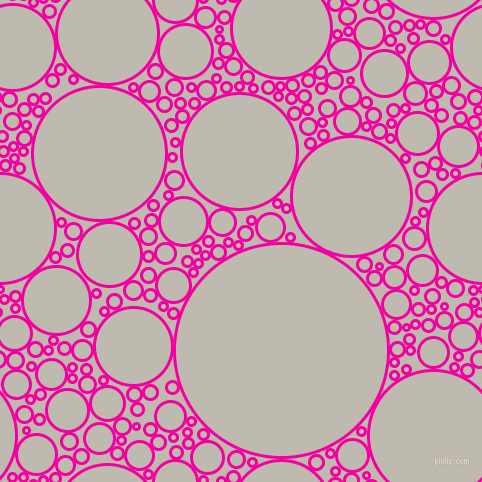 bubbles, circles, sponge, big, medium, small, 3 pixel line width, Hollywood Cerise and Cotton Seed circles bubbles sponge soap seamless tileable