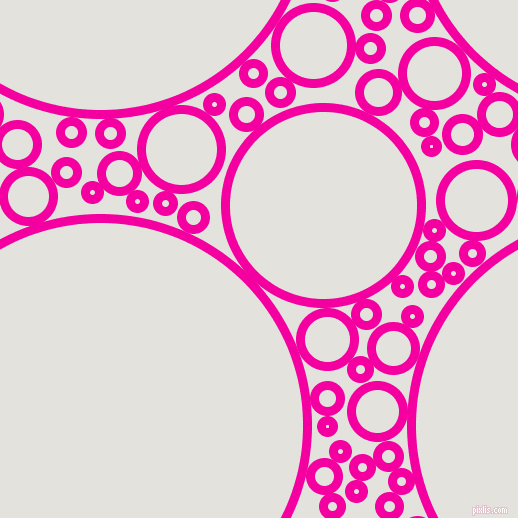 bubbles, circles, sponge, big, medium, small, 9 pixel line width, Hollywood Cerise and Wan White circles bubbles sponge soap seamless tileable