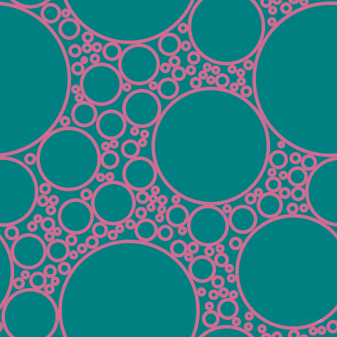 bubbles, circles, sponge, big, medium, small, 5 pixel line width, Hopbush and Teal circles bubbles sponge soap seamless tileable