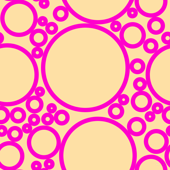 bubbles, circles, sponge, big, medium, small, 17 pixel line width, Hot Magenta and Cape Honey circles bubbles sponge soap seamless tileable
