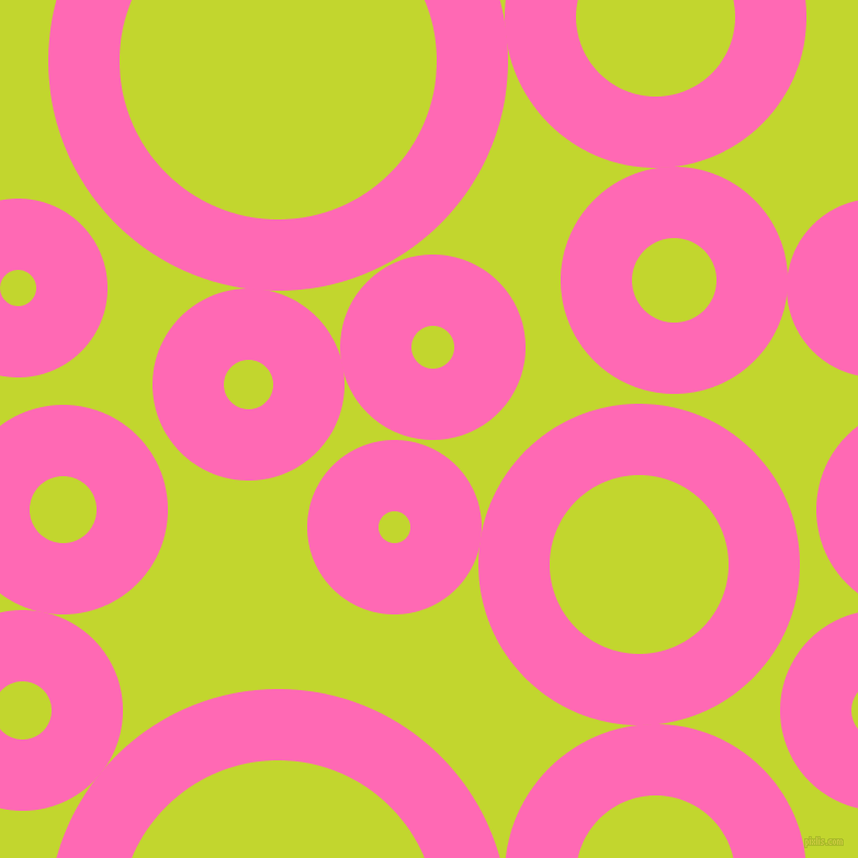 bubbles, circles, sponge, big, medium, small, 65 pixel line width, Hot Pink and Fuego circles bubbles sponge soap seamless tileable