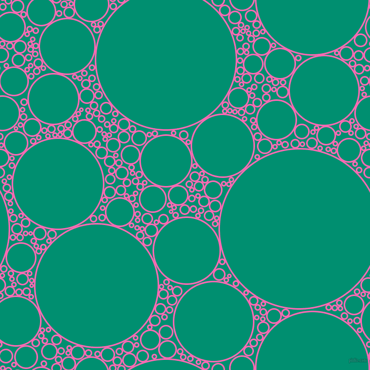 bubbles, circles, sponge, big, medium, small, 3 pixel line width, Hot Pink and Observatory circles bubbles sponge soap seamless tileable