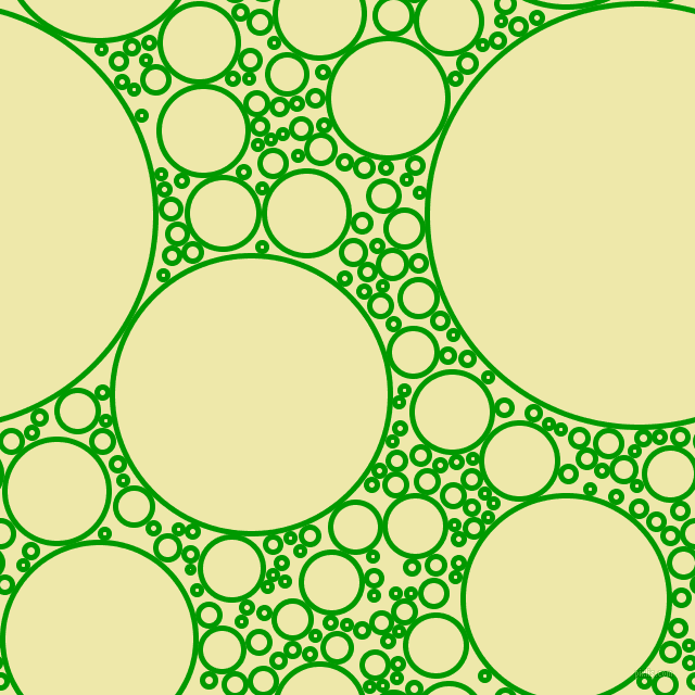 bubbles, circles, sponge, big, medium, small, 5 pixel line width, Islamic Green and Pale Goldenrod circles bubbles sponge soap seamless tileable