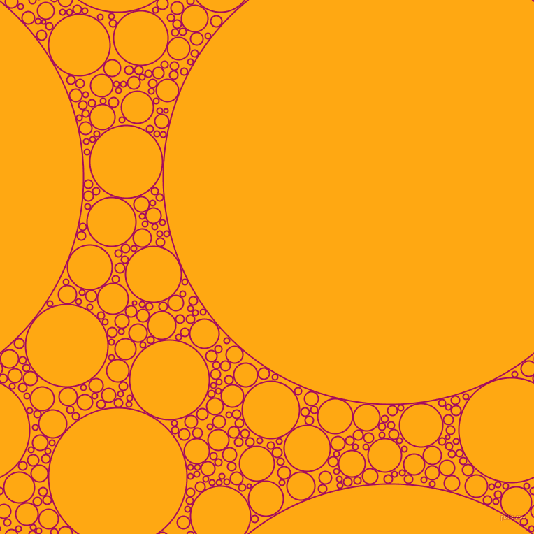 bubbles, circles, sponge, big, medium, small, 2 pixel line width, Jazzberry Jam and Dark Tangerine circles bubbles sponge soap seamless tileable
