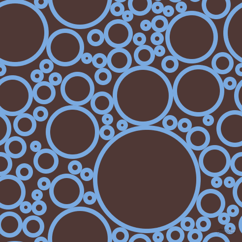 bubbles, circles, sponge, big, medium, small, 9 pixel line width, Jordy Blue and Cocoa Bean circles bubbles sponge soap seamless tileable