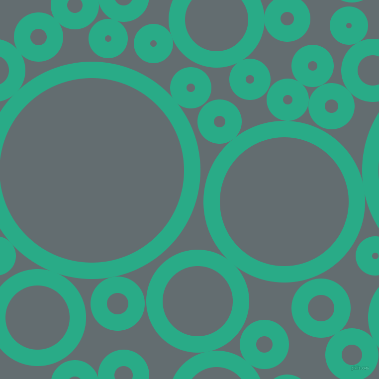 bubbles, circles, sponge, big, medium, small, 33 pixel line width, Jungle Green and Pale Sky circles bubbles sponge soap seamless tileable