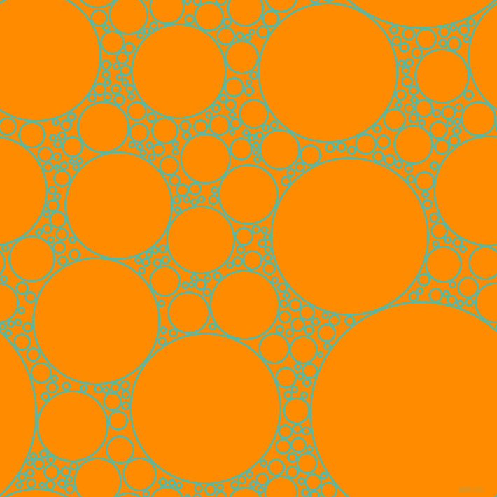 bubbles, circles, sponge, big, medium, small, 3 pixel line width, Keppel and Dark Orange circles bubbles sponge soap seamless tileable