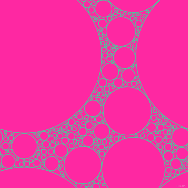 bubbles, circles, sponge, big, medium, small, 3 pixel line width, Keppel and Persian Rose circles bubbles sponge soap seamless tileable
