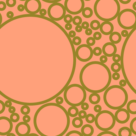 bubbles, circles, sponge, big, medium, small, 9 pixel line width, Lemon Ginger and Light Salmon circles bubbles sponge soap seamless tileable