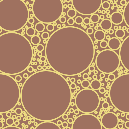 bubbles, circles, sponge, big, medium, small, 5 pixel line width, Light Goldenrod and Toast circles bubbles sponge soap seamless tileable