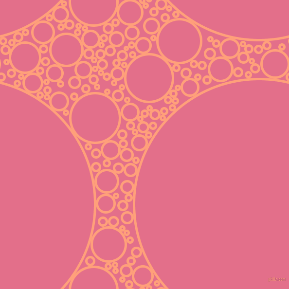 bubbles, circles, sponge, big, medium, small, 5 pixel line width, Light Salmon and Deep Blush circles bubbles sponge soap seamless tileable