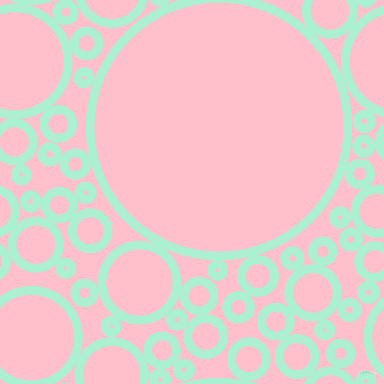 bubbles, circles, sponge, big, medium, small, 17 pixel line width, Magic Mint and Pink circles bubbles sponge soap seamless tileable