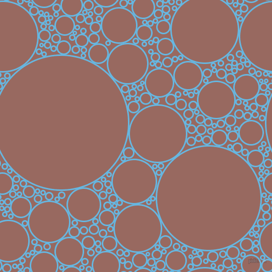bubbles, circles, sponge, big, medium, small, 3 pixel line width, Malibu and Dark Chestnut circles bubbles sponge soap seamless tileable