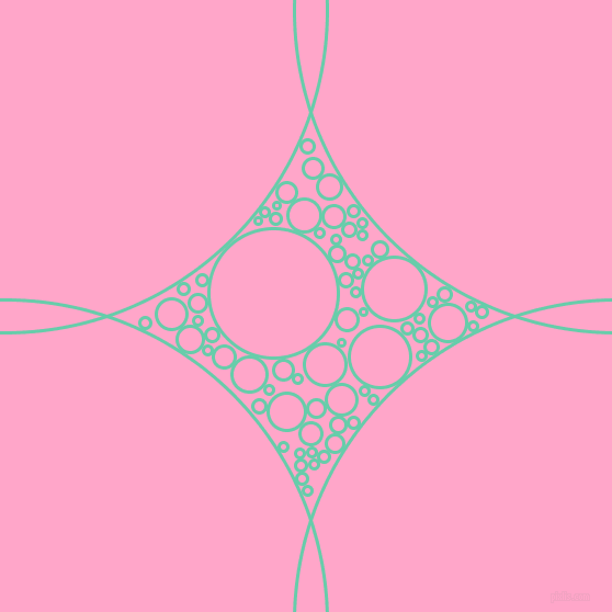bubbles, circles, sponge, big, medium, small, 3 pixel line width, Medium Aquamarine and Carnation Pink circles bubbles sponge soap seamless tileable