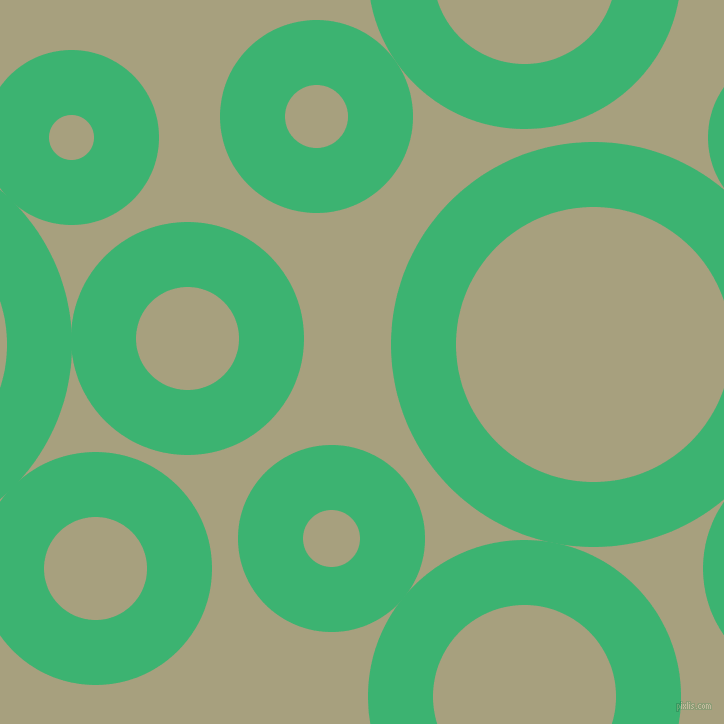 bubbles, circles, sponge, big, medium, small, 65 pixel line width, Medium Sea Green and Hillary circles bubbles sponge soap seamless tileable