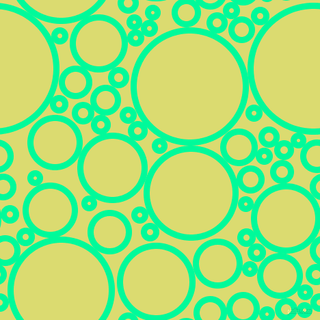 bubbles, circles, sponge, big, medium, small, 9 pixel line width, Medium Spring Green and Goldenrod circles bubbles sponge soap seamless tileable