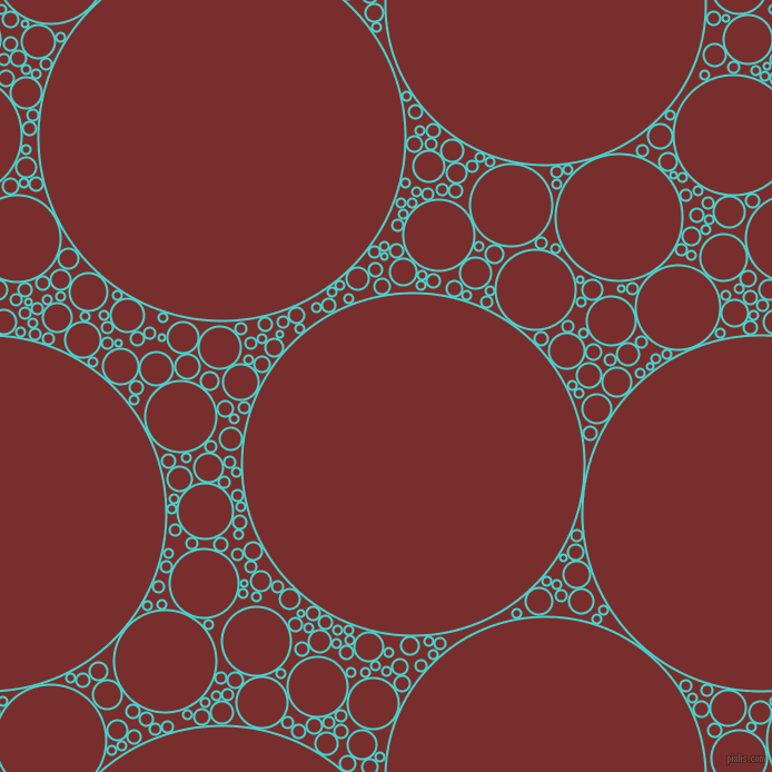 bubbles, circles, sponge, big, medium, small, 2 pixel line width, Medium Turquoise and Lusty circles bubbles sponge soap seamless tileable