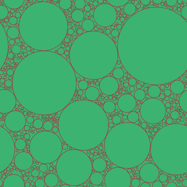 bubbles, circles, sponge, big, medium, small, 2 pixel line width, Mexican Red and Medium Sea Green circles bubbles sponge soap seamless tileable