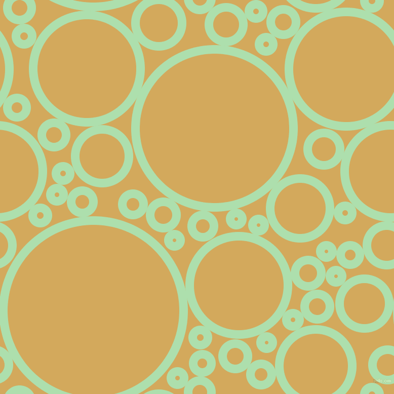 bubbles, circles, sponge, big, medium, small, 17 pixel line width, Moss Green and Apache circles bubbles sponge soap seamless tileable